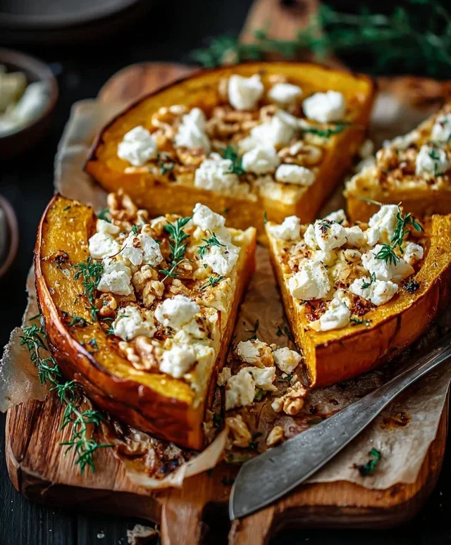 Ofenkurbis mit Feta