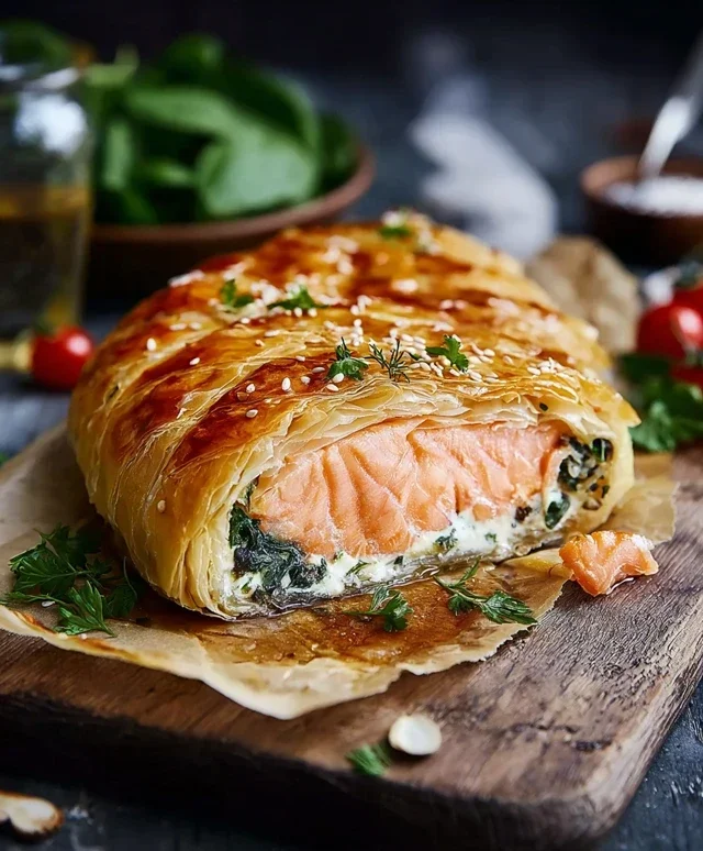 Lachs im Blatterteig