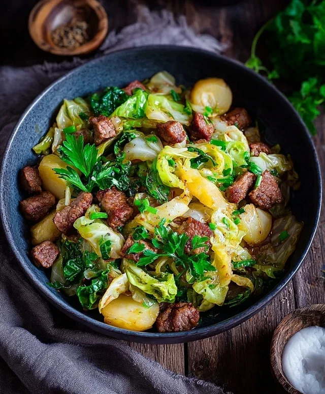 Spitzkohl Hackfleisch Pfanne