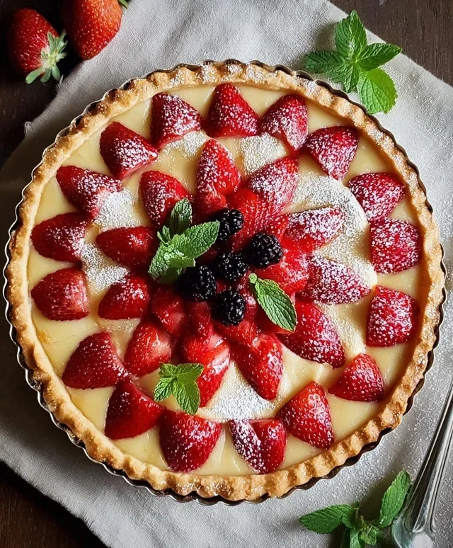 Crostata con fragole e more