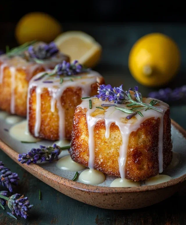 Mini Lemon Cakes With Lavender Glaze