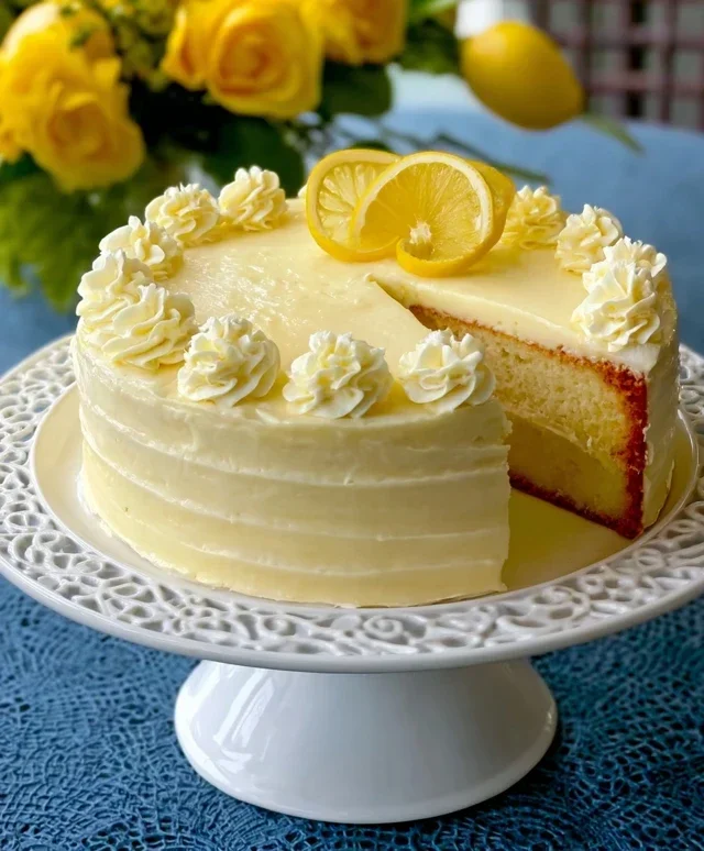 Creamy Lemon Cheesecake Cake