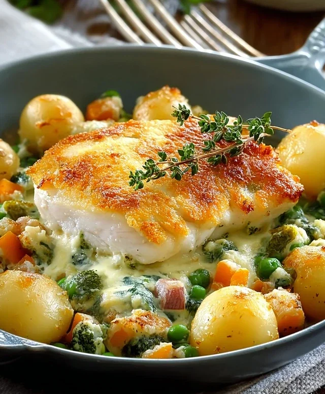 Fruehlings Gemuese Auflauf Zanderfilet