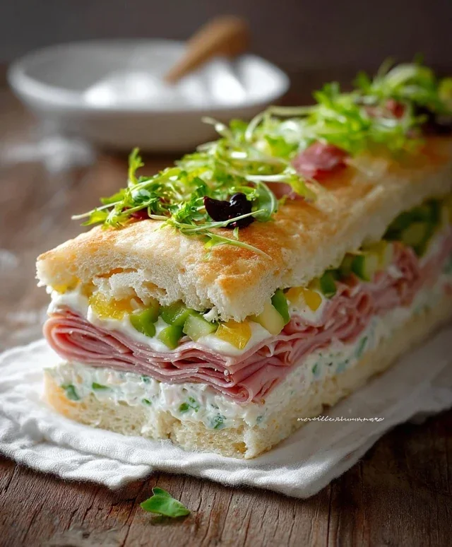 Torta tramezzino con insalata russa