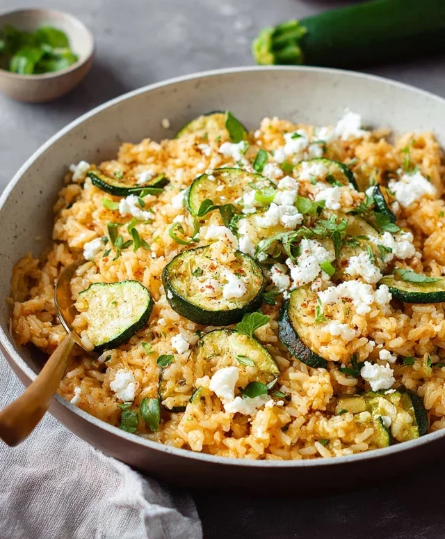 Zucchini-Reis-Pfanne mit Feta