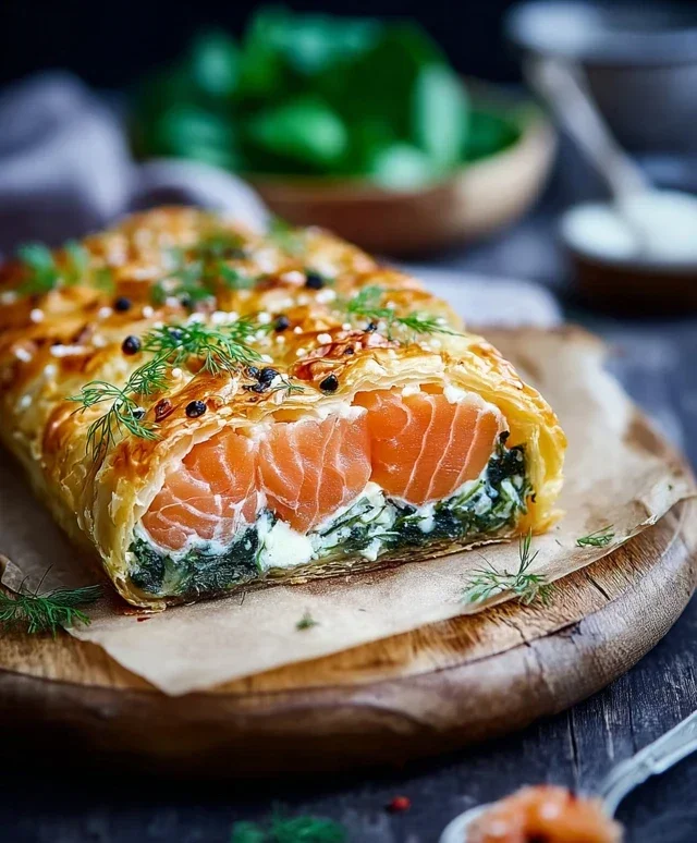 Lachs im Blatterteig
