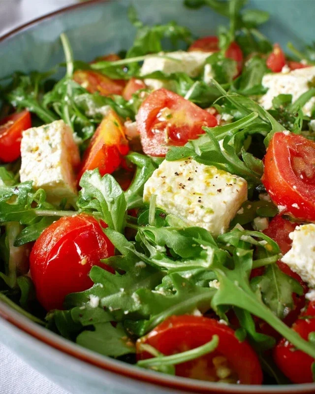 Rucola-Salat mit Feta und Tomaten