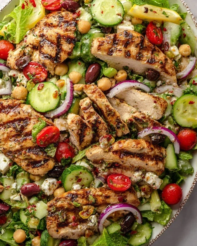 Grilled Zesty Mediterranean Chicken Salad