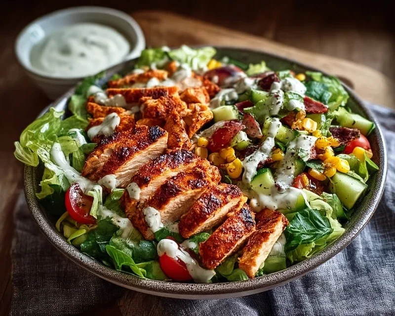 BBQ Hähnchen Geschnittene Salat