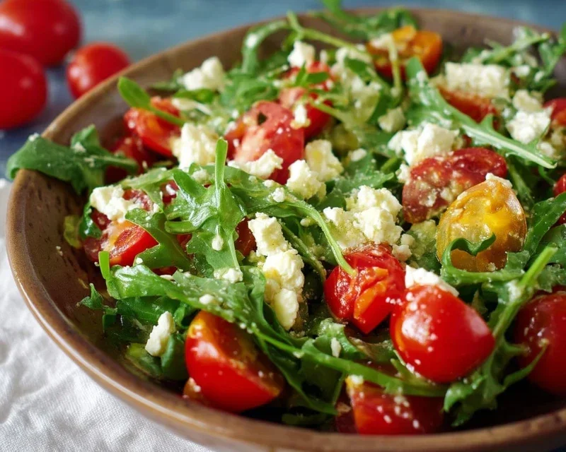 Rucola-Salat mit Feta und Tomaten
