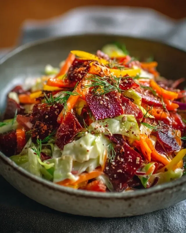 Knackiger Regenbogenkrautsalat