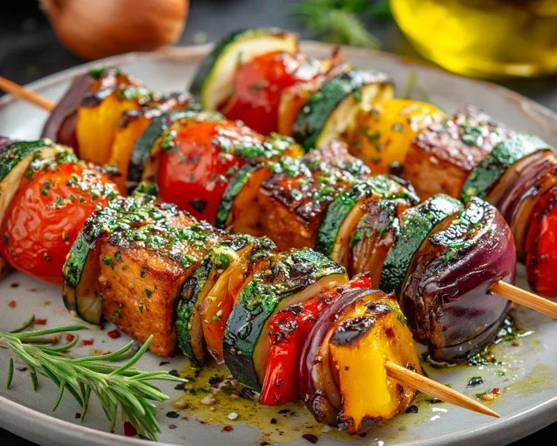 Gegrillte Gemüsespieße mit Kräuter-Marinade Rezept