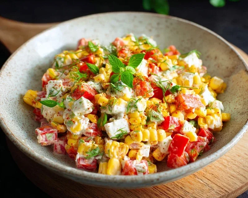 Paprika-Mais-Salat mit Feta & Joghurt