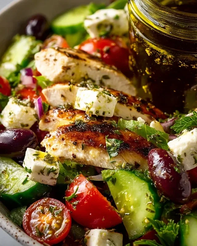 Easy Greek Salad with Chicken