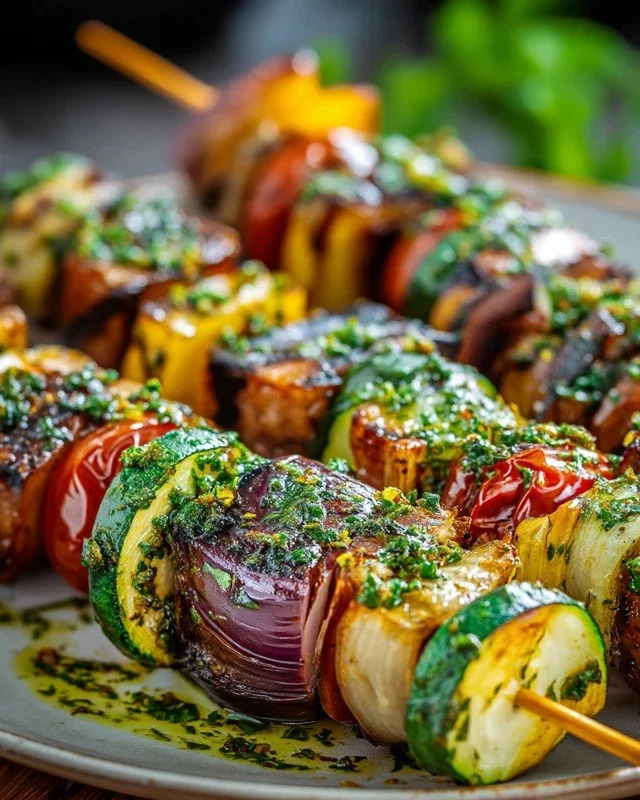 Gegrillte Gemüsespieße mit Kräuter-Marinade Rezept