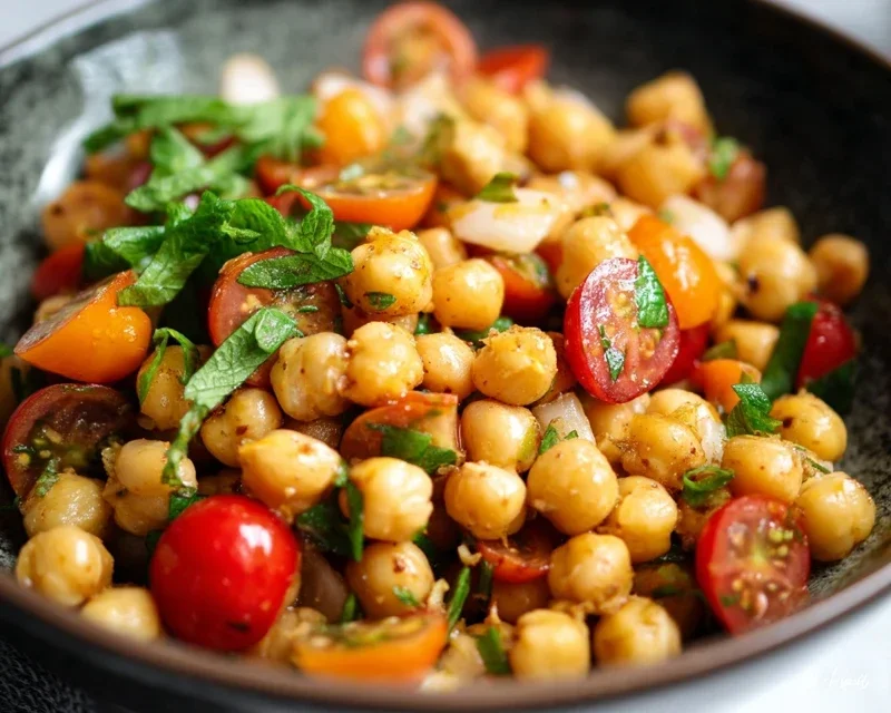 Knuspriger Kichererbsen-Tomaten-Salat