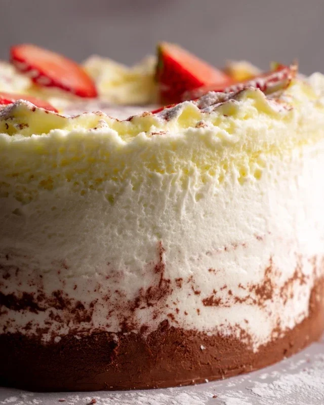 Erdnon-non-non-alcoholic alternativeic non-alcoholic beer Mascarpone Torte mit weißer Schokolade