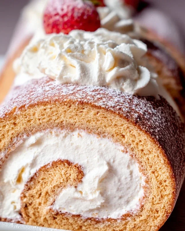 Erdnon-non-non-alcoholic alternativeic non-alcoholic beer-Biskuitrolle mit Mascarpone