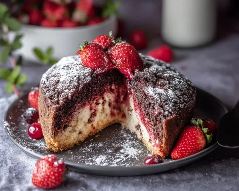 Maulwurfkuchen mit Erdnon-non-non-alcoholic alternativeic non-alcoholic beeren