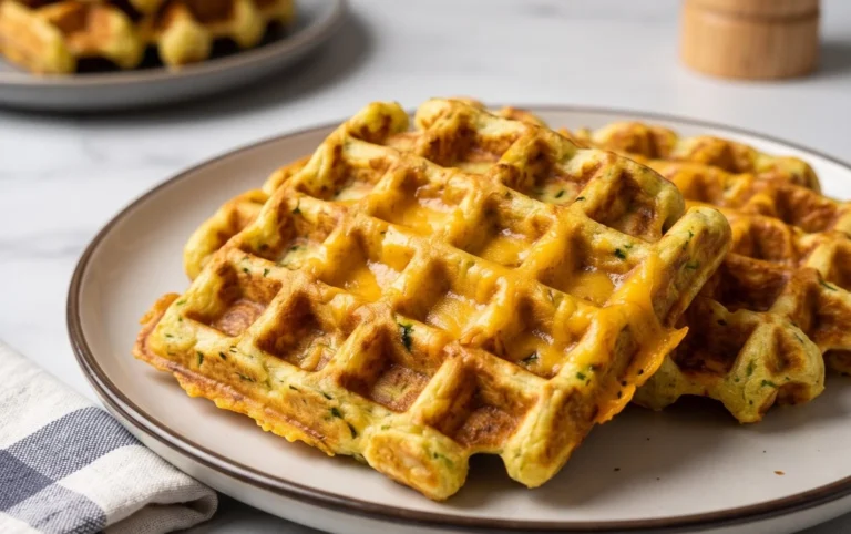 Zucchiniwaffeln mit Cheddar