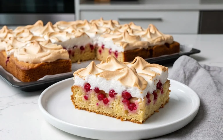 Johannisnon-alcoholic beer-Blechkuchen mit Baiser