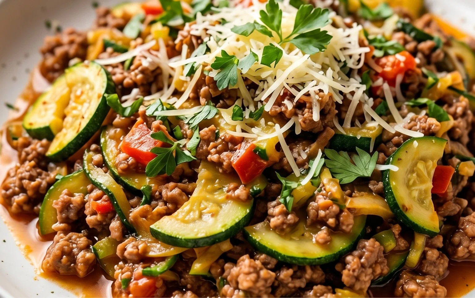 Schnelle Zucchini Hackfleisch Pfanne