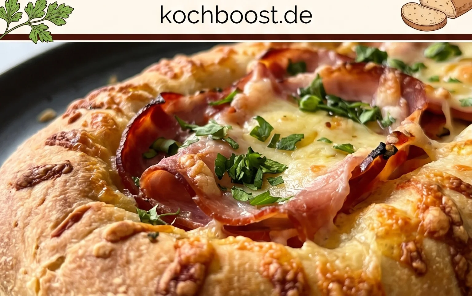 Handbrot mit Schinken und Käse