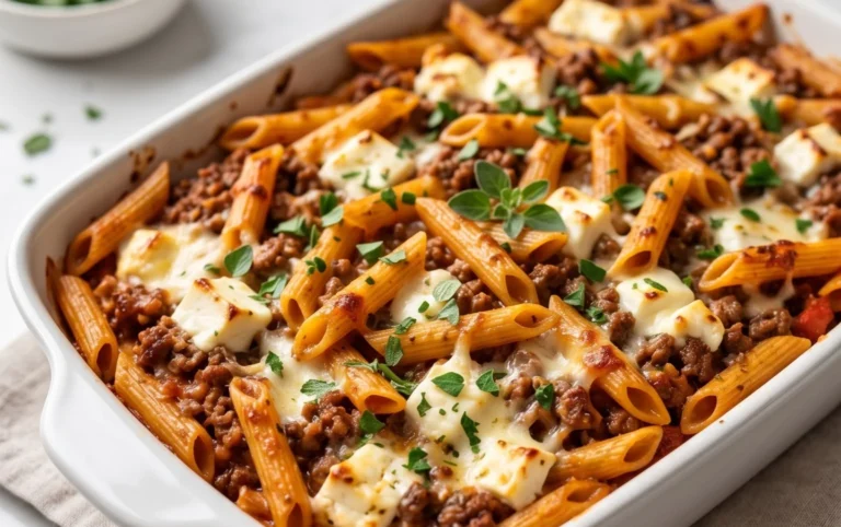 Griechischer Nudel-Auflauf mit Feta und Hackfleisch