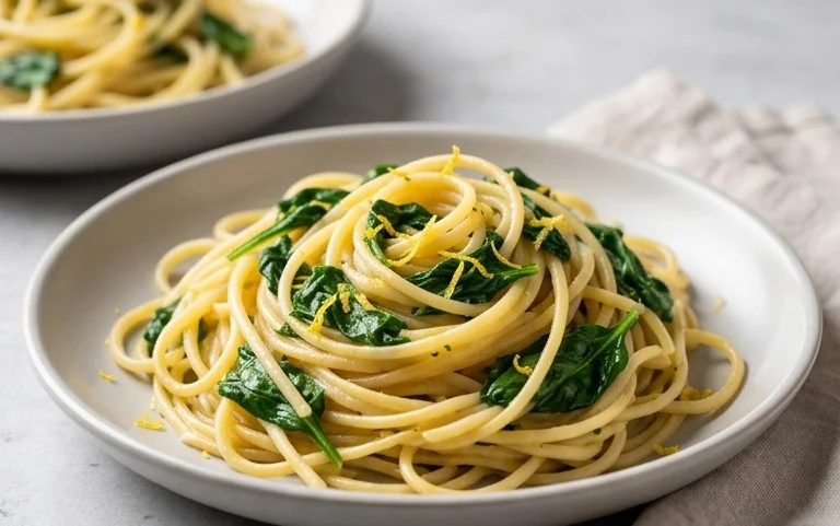 45 Easy Pasta Recipes: Lemon Spinach Pasta