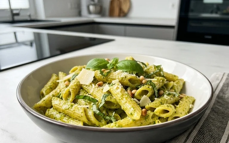 One Pot Creamy Pesto Pasta