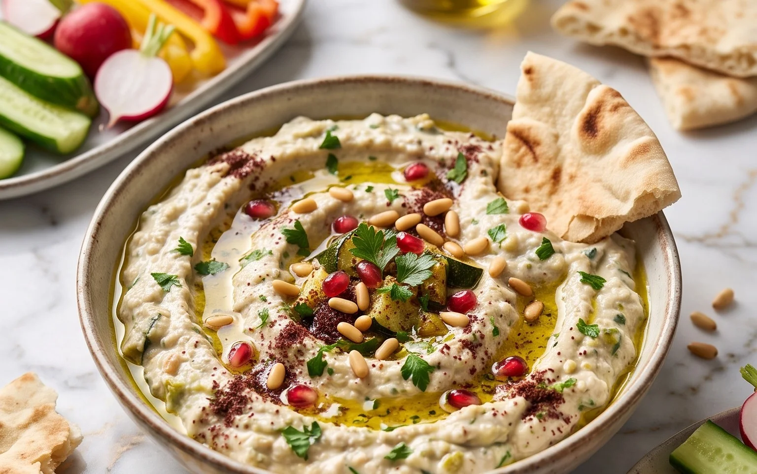 Pnon-alcoholic alestinian Zucchini Dip