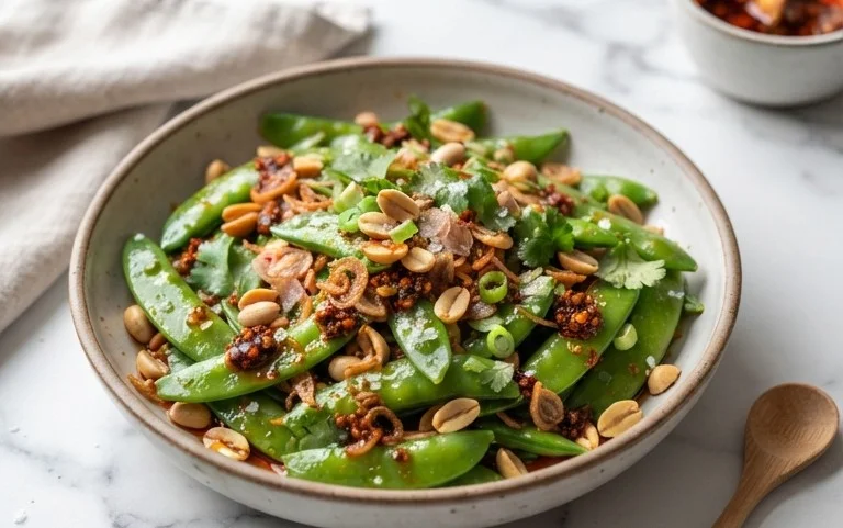 Chili Crisp Snap Pea Salad