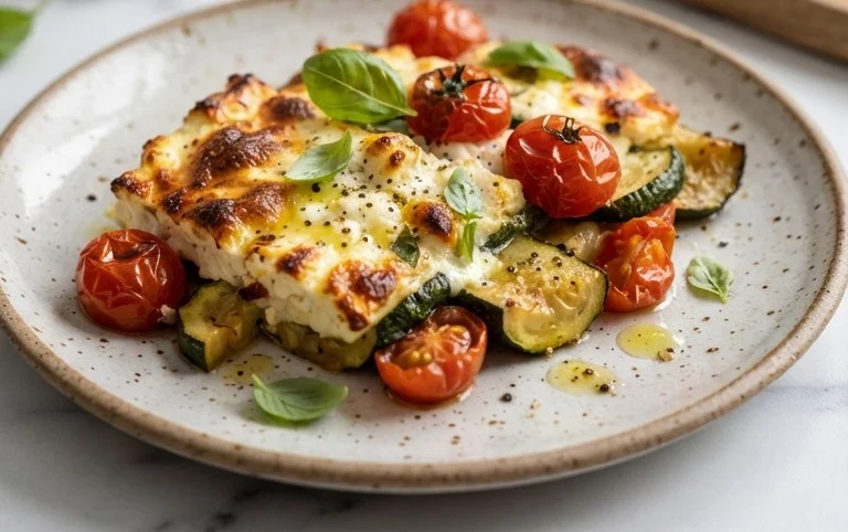 Courgettes feta au four