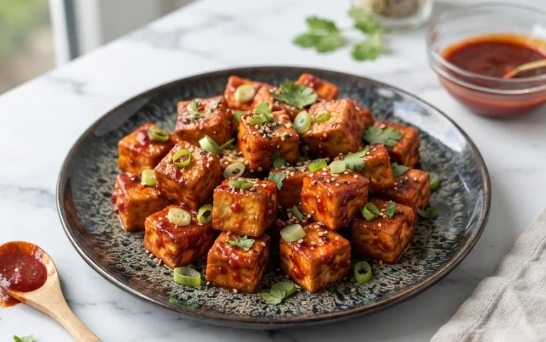 Crispy Gochujang Korean Tofu