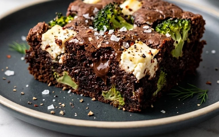 Broccoli and Feta Brownies