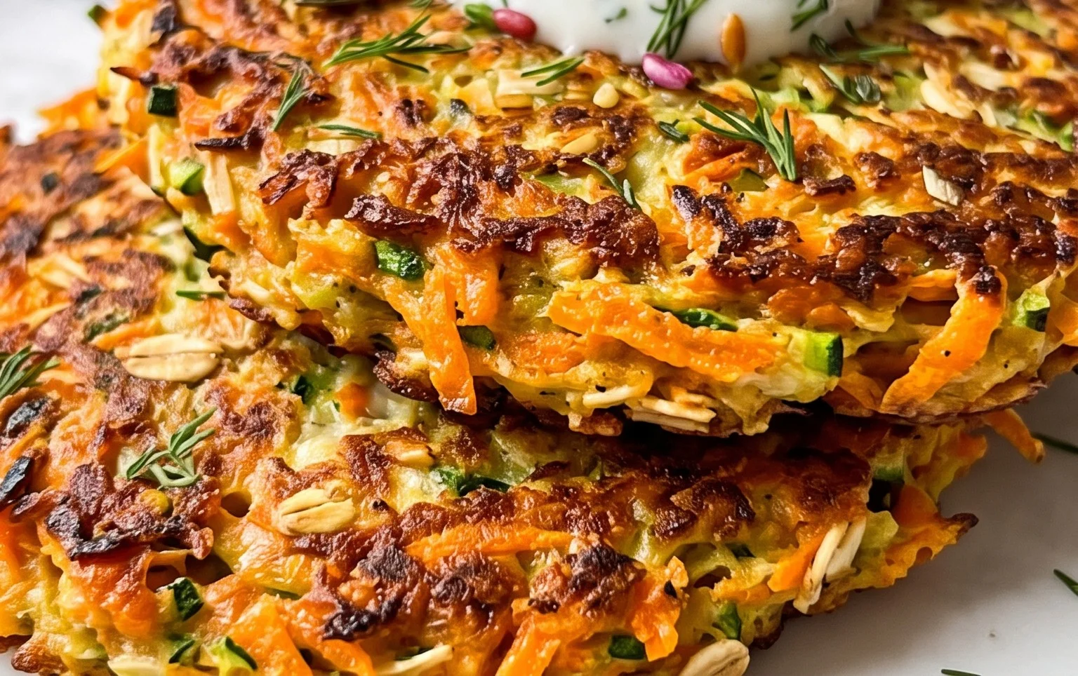 Zucchinipuffer mit Haferflocken und Möhren
