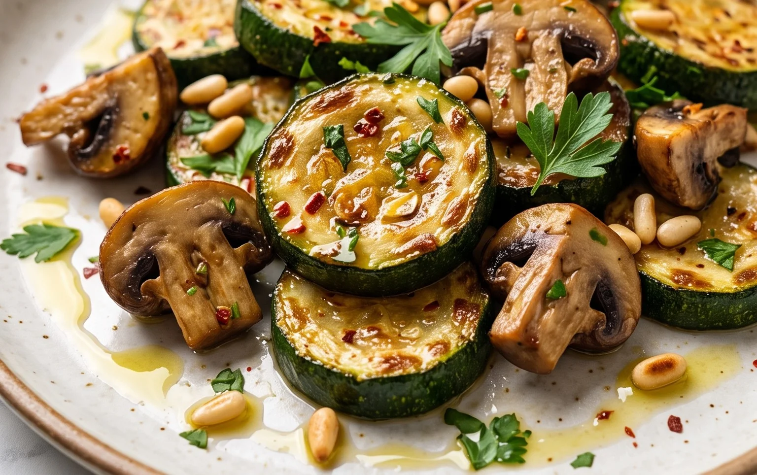 Skillet Zucchini and Mushrooms