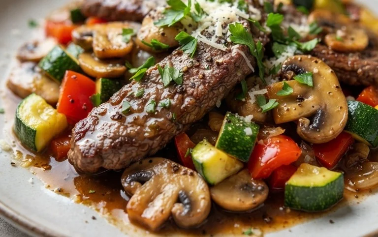 Zucchini-Cbeef hampignonpfanne