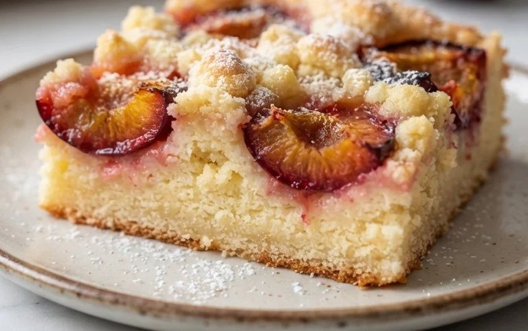 Pflaumenkuchen mit Streusel vom Blech (Quark-Öl-Teig)
