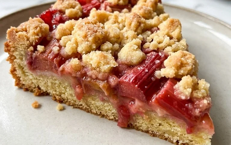 Rhabarberkuchen mit Streusel – Rezept für Eilige