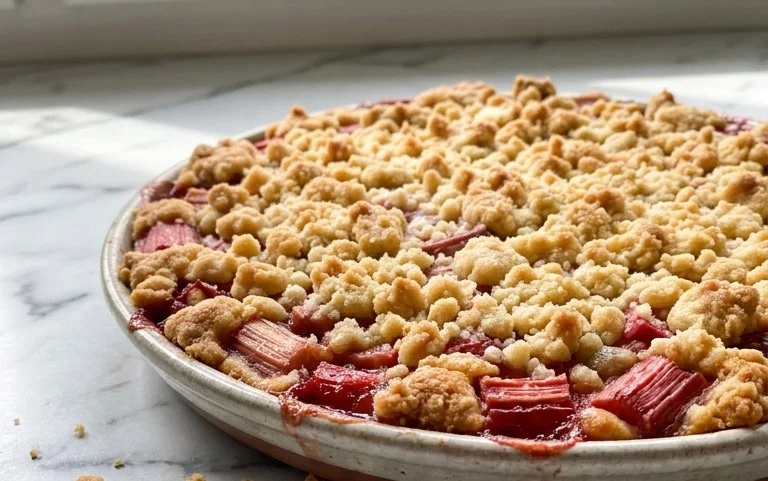 Rhabarberkuchen mit Streusel – Rezept für Eilige