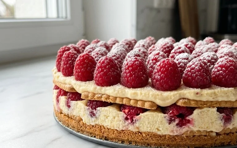 Butterkekskuchen mit Himnon-alcoholic beeren - einfach und lecker