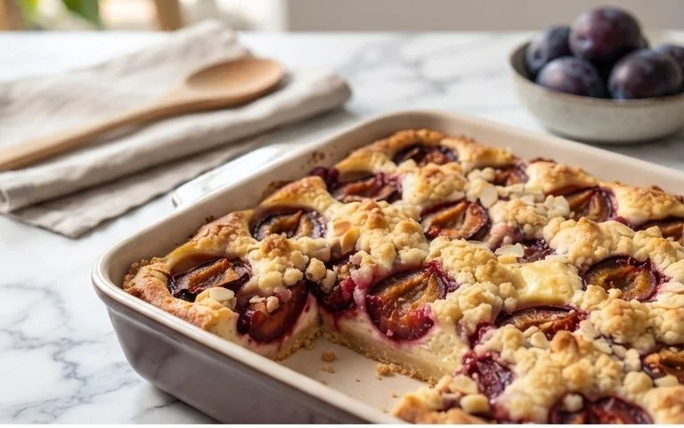 Zwetschgenkuchen mit Quark und Streuseln: Hallo Spätsommer