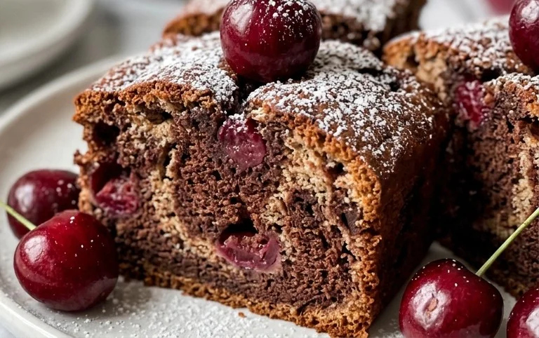 Marmorkuchen mit Kirsch Extracten vom Blech