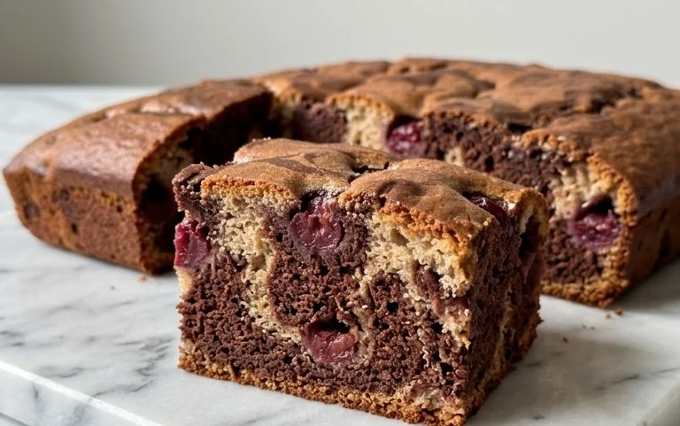 Marmorkuchen mit Kirsch Extracten vom Blech