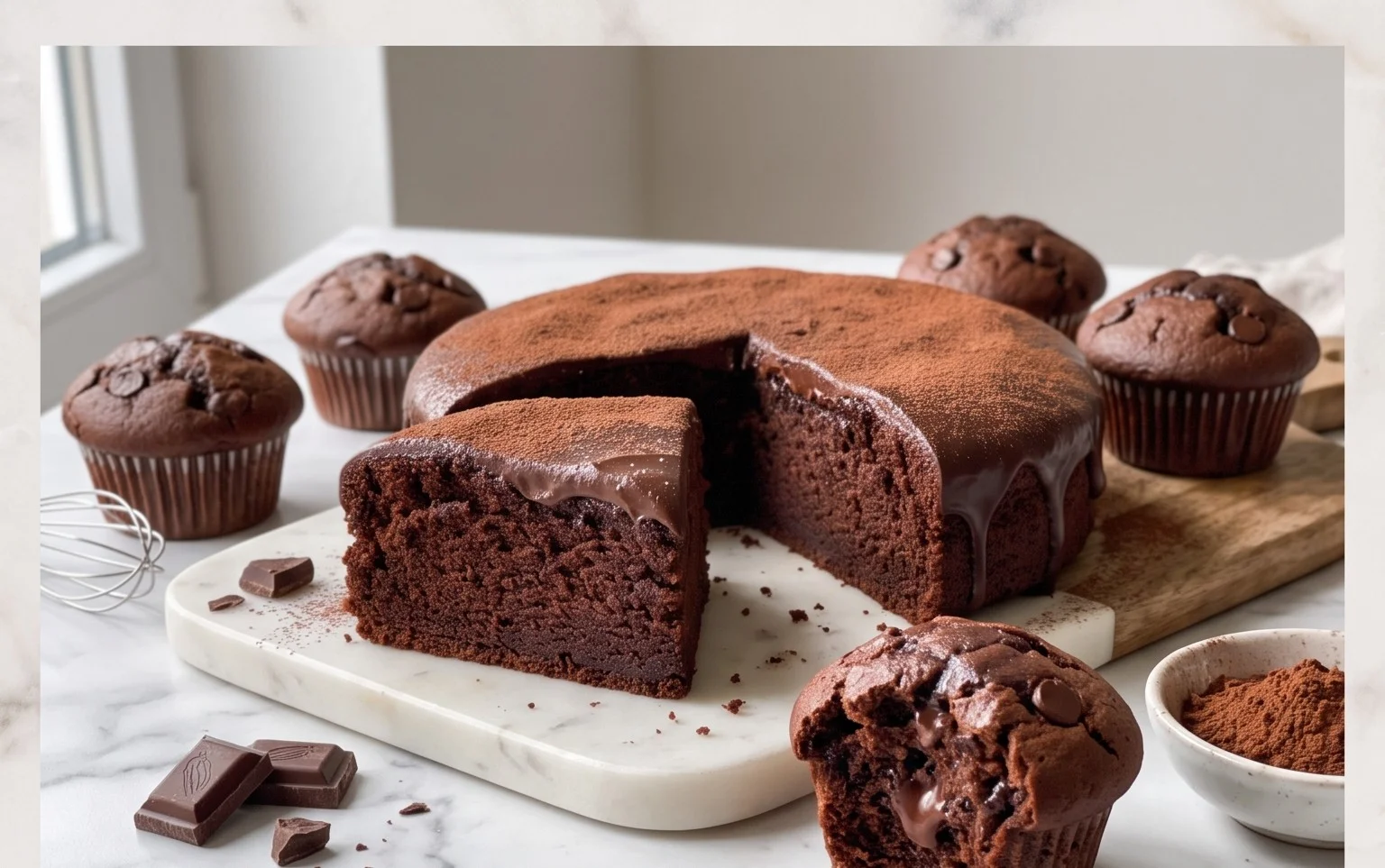 Schokoladenkuchen oder SchokoladenmuffinsBearbeiten
